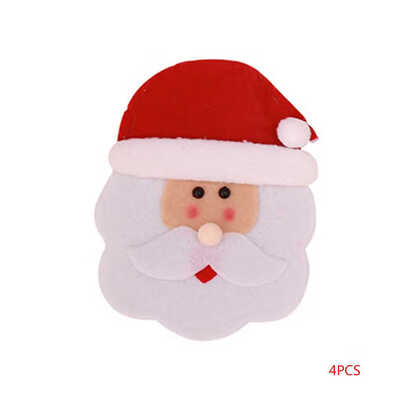 

Santa Fork Cutting Utensil Christmas Xmas Spoon Case Sleeve Protector Clothes Bag Tableware Decoration