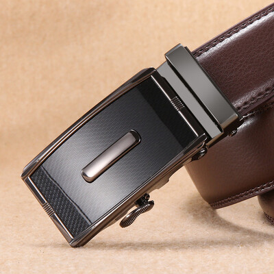 

New mens leather belt business casual automatic buckle belt personalized youth leather belt custom