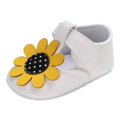 

Toddler Girl Sunflower Flower Leopard Newborn Anti-slip Baby Shoes