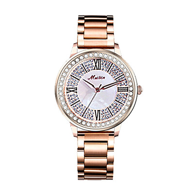 

Featured Women Full Rhinestone Dial Fashion Ladies Quartz Wristwatches Unique Clock Luxury Alloy Strap Relogio Feminino