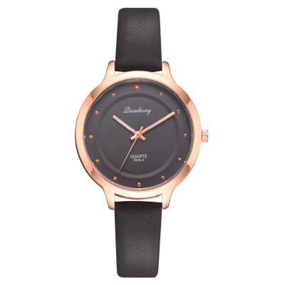 

Fashion ladies PU watches AliExpress best selling business casual fashion solid color quartz watch