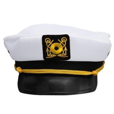 

Adult Yacht Boat Captain Hat Navy Cap Ship Sailor Costume Party Fancy Dress New