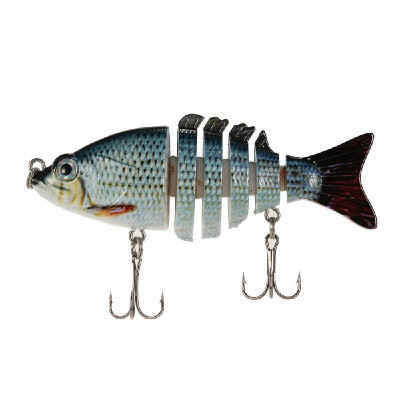 

85mm 11g 33" 6-segement Multi Jointed Fishing Life-like Hard Lure Minnow Swimbait Bait 2 Treble VMC Hooks