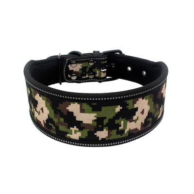 

Reflective Nylon Dog Collar Fashion Printed Adjustable Pet Collars For Medium Large Dogs Pitbull  M L