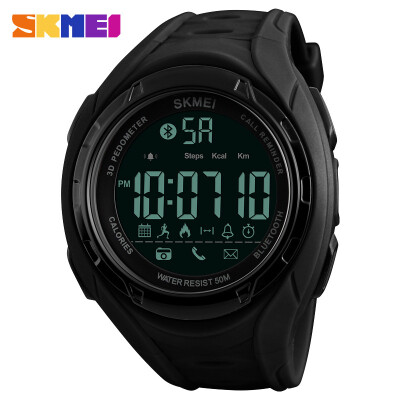 

SKMEI Men Sports Smart Watch Bluetooth Waterproof Watches Pedometer Stopwatch Remind Remote Camera Calorie Sport Wristwatch 1316