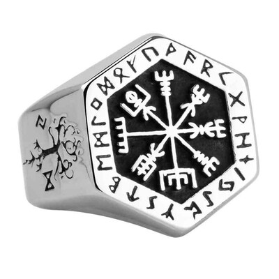 

3 1 6  Stainless Steel Nordic Mythology Viking Rune Ring For Men And Women Fashion Cool Ring Jewelry
