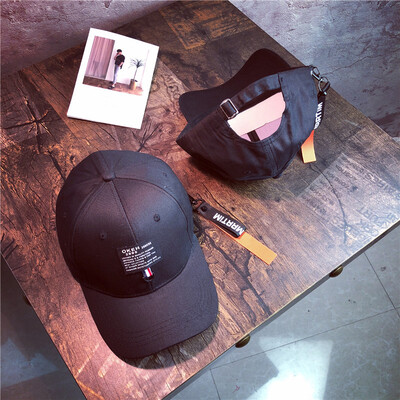 

Hat men&women cotton new fashion long floating with hanging cap Korean version iron ring outdoor tide baseball cap