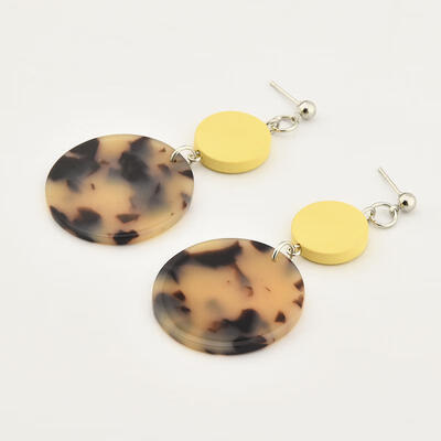 

Korean Statement Wooden Earrings Acetic Acid Geometric Round Acrylic Dangle Drop Earrings For Women Earings Fashion Jewelry 2019