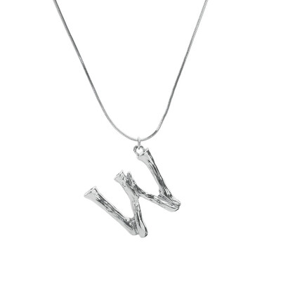 

Silvery Initial Letters Necklace Women Color Chain 2018 Fashion Long Necklaces Big Pendant Statement Necklace Collier Femme