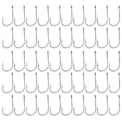 

50PCS Fishing Hooks High Carbon Steel Barbed Hook Fishhooks Sea Fishing Hooks