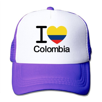 

SHINENGST I Love Colombia Flag Mesh Trucker CapsHats Adjustable For Unisex Black