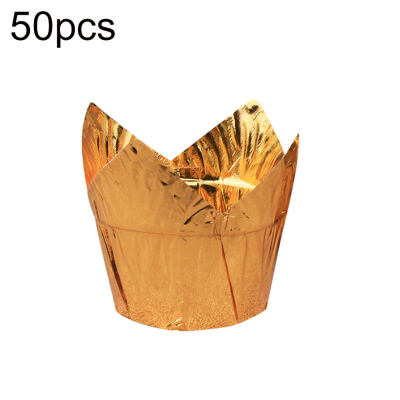 

50Pcs Oil-proof Tulip Cake Cup Muffin Cupcake Liner Paper Dessert Baking Holder