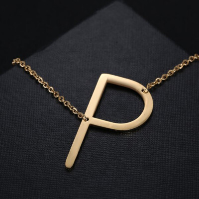 

Gold Color 26 Letter Alphabet Pendant Necklace Free combination Initial Charm Women Jewelry