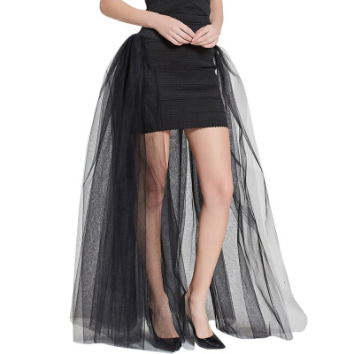 

Roseonmyhand Women Solid Mesh Tulle Skirt Princess Skirt Mesh Bubble Skirt Party Skirt