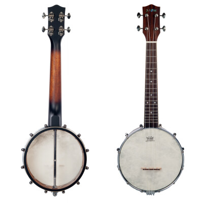 

24 Inch Concert Banjo Banjolele Ukulele 4-String Chrome-Plated with Carrying Bag Wrench