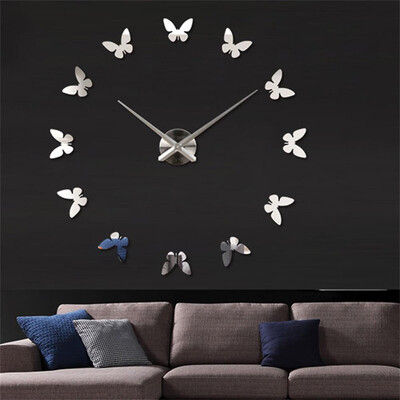 

Toponeto Modern Large 3D DIY Mirror Surface Art Wall Clock Sticker Home Office Room Decor