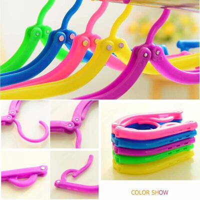

5PcsSet Random Color Business Travel Portable Folding Hanger Magic Non-slip Plastic Clothes Hanger Wet Dry Hangers