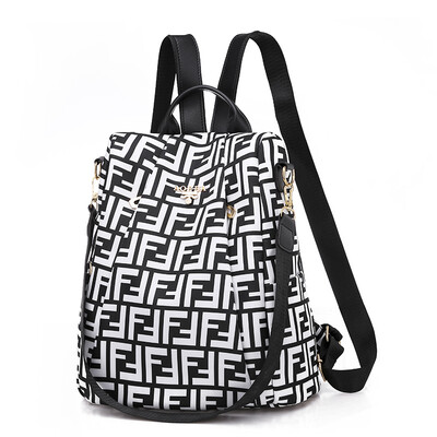 

Printed Plaid Backshoulder Bag Oxford Single Shoulder Leaning Bag Multifunctional High Capacity Anti-theft Female Student Backpack