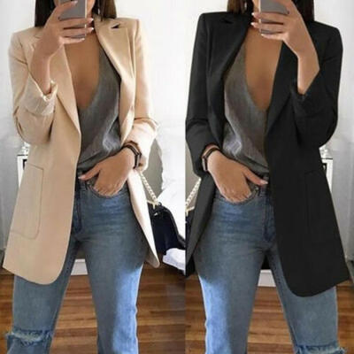 

Hot Women Casual Mid Long Trench Coat Fashion Lapel Slim Cardigan Outdoor Jacket