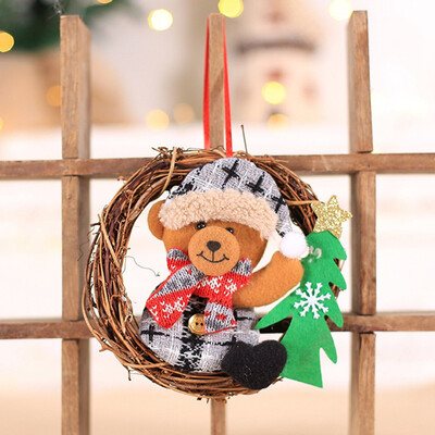 

2020 Mini Christmas Wreath Decor Wall Door Hanging Ornament Garland Xmas Party Decors