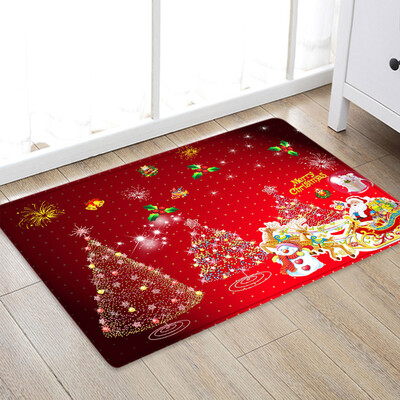 

Siaonvr Christmas Carpet Kitchen Doorway Bathroom Floor Carpet Floor Mat Print 50x80cm