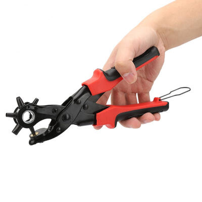 

Greensen Multifunction 6 Punch Sizes Rotating Leather Hole Punch Hand Steel Punching Pliers Tool