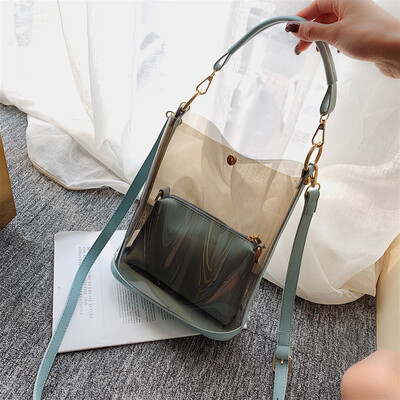 

Tailored New Summer Transparent Bucket Bag Versatile Handbag Fashion Diagonal Package