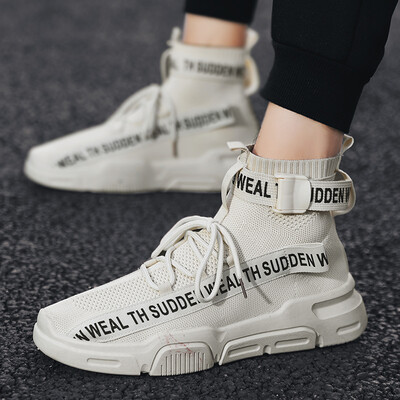 

Mens Shoes Summer Trend High-top Canvas Board Shoes Autumn Leisure Korean Black Tide Shoes