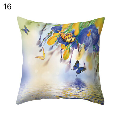 

Flower Butterfly Pillow Case Cushion Cover Sofa Bed Car Cafe Office Decoration