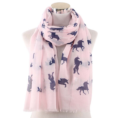 

Women Frayed Unicorn Scarf Animal Print Over sized Soft Shawl Wrap 18070 Cm