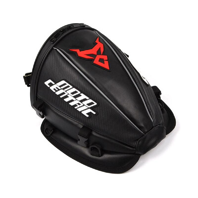

Motorcycle Rear Bag Back Seat Bag Tail Bag Multifunction Shoulder Stocked Backpack WaterproofCarbon Fiber Stitched Leather Red