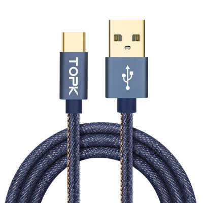 

Topk 1M Denim Braided USB C Gold-plated Fast Charging USB Type C Cable for MacBook Xiaomi 4C Letv Oneplus