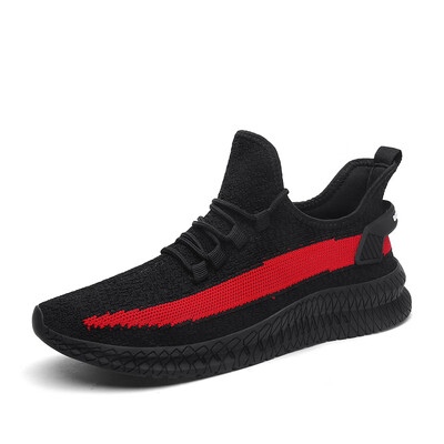 

Sports style mens single shoes flying woven mesh cloth tide shoes mens running shoes low to help mens shoes