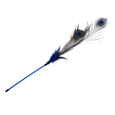 

New Cat Funny Cat Stick Peacock Hair Acrylic Design Orange Pet Durable And Interesting Peacock Feathers Toys Interactive Cat Toy