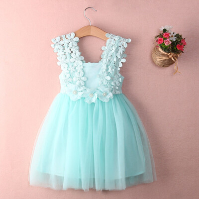

Pageant Baby Girls Princess Lace Flower Tulle Tutu Ball Gown Formal Party Dress
