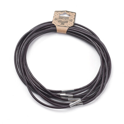 

Cowhide Leather Cord Necklace Makings with 304 Stainless Steel Clasps Stainless Steel Color CoconutBrown 157"40cm