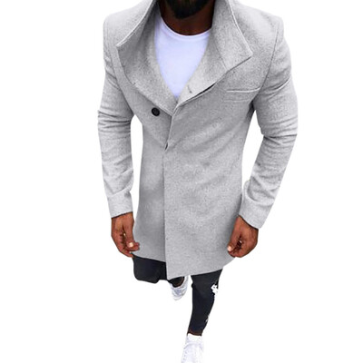 

Gobestart Fashion Mens Winter Warm Slim Fit Trench Coat Jacket Long Sleeve Outwear Top