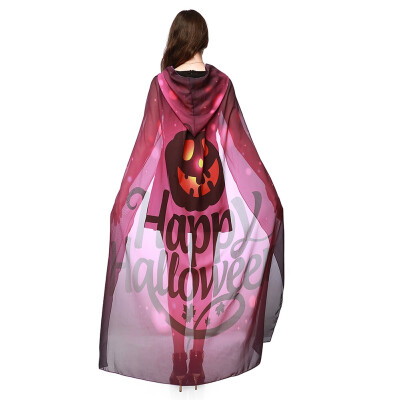 

New Hot Halloween Fairy Wings Chiffon Cloak Fun Print Pattern Cloak for Stage Show Festive Party Decorative