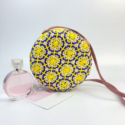 

Tailored Circle Handwoven Bali Round Retro Rattan Straw Beach Multicolor Bag Crossbody