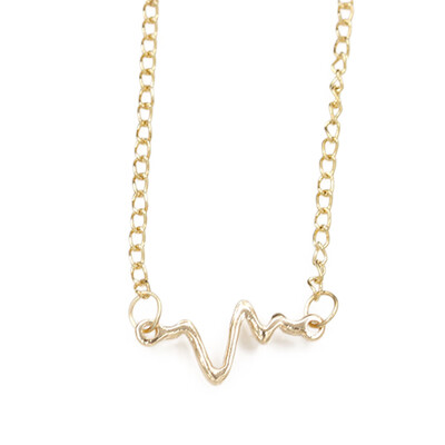 

Hot New Trendy Gold Silver Black Chic Heartbeat Chain Bracelet With Dangling Gift