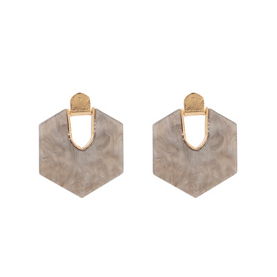 

AOTEMAN Women Trendy Geometric Acrylic Statement Drop Earrings ZA OL Style Transparent stone earrings with golden edges brincos