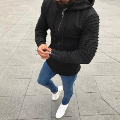 

Mens Hoodie Sweatshirt Gym Jacket Hooded Zip Up Pullover Jumper Coat Outwear