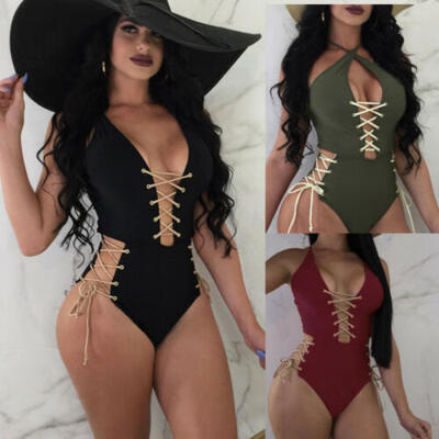

Sexy Womens Swimwear One Piece Bandage Swimsuit Monokini Push Up Bikini Bathing