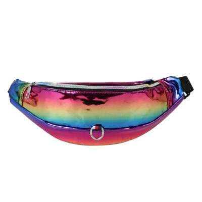 

Holographic Laser Leather Women Fanny Pack Casual Shoulder Waist Chest Bags