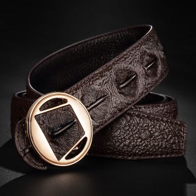 

Guangzhou factory mens belt leather crocodile pattern smooth buckle casual belt first layer leather youth tide belt bel