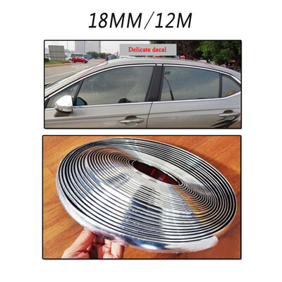 

18mm 39ft Car Bumper Strip Adhesive Auto Bright Silver Chrome Moulding Trim