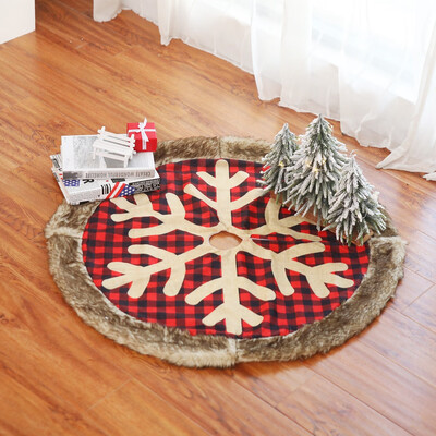 

Siaonvr Christmas Tree Skirt Supplies Christmas Tree Scene Decoration Red Plaid Snowflak