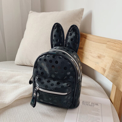 

Female Children Backpack Casual Bag Cartoon Rabbit Ear Bag Wave Point Package