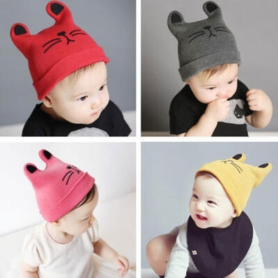 

Baby Kids Animal Ear Winter Knitted Hat Boy Girl Warm Cotton Toddler Hat Caps