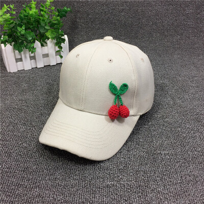 

Hat Women summer cap Korean cherry baseball cap mens fashion summer outing sunshade&sunscreen hat